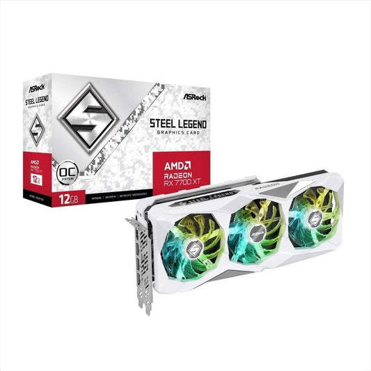 VGA ASROCK RX7700 XT STEEL LEGEND OC 12GB GDDR6, HDMI, 3xDP WHITE, RX7700XT SL 12GO